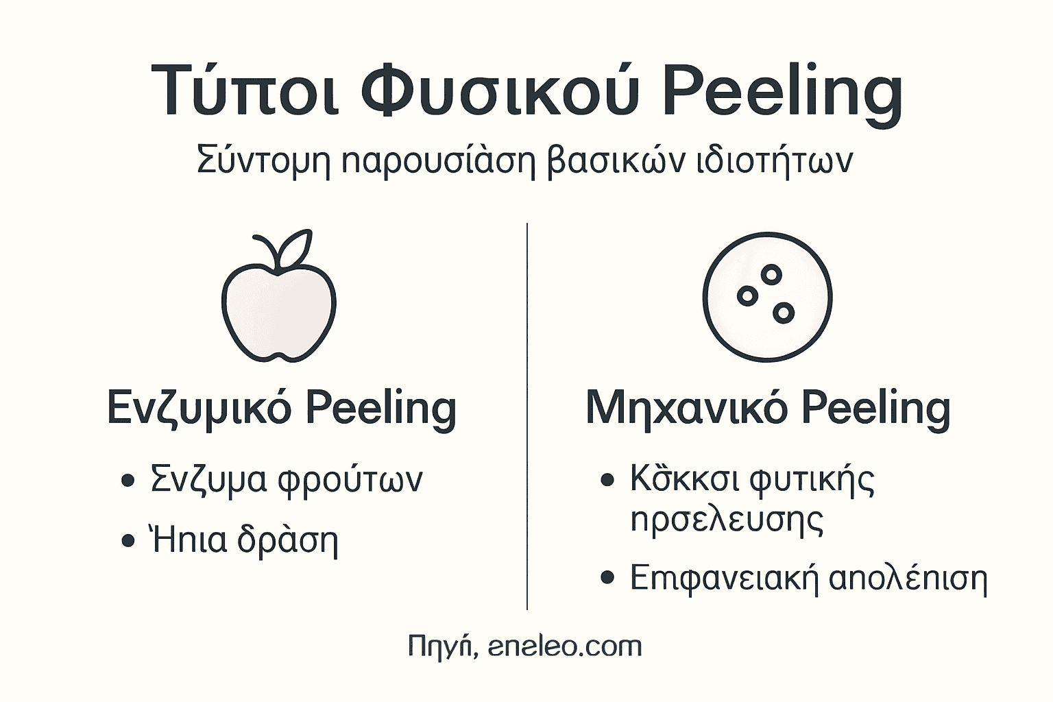 Ενημερωτικό γράφημα με διαφορετικά είδη φυσικής απολέπισης