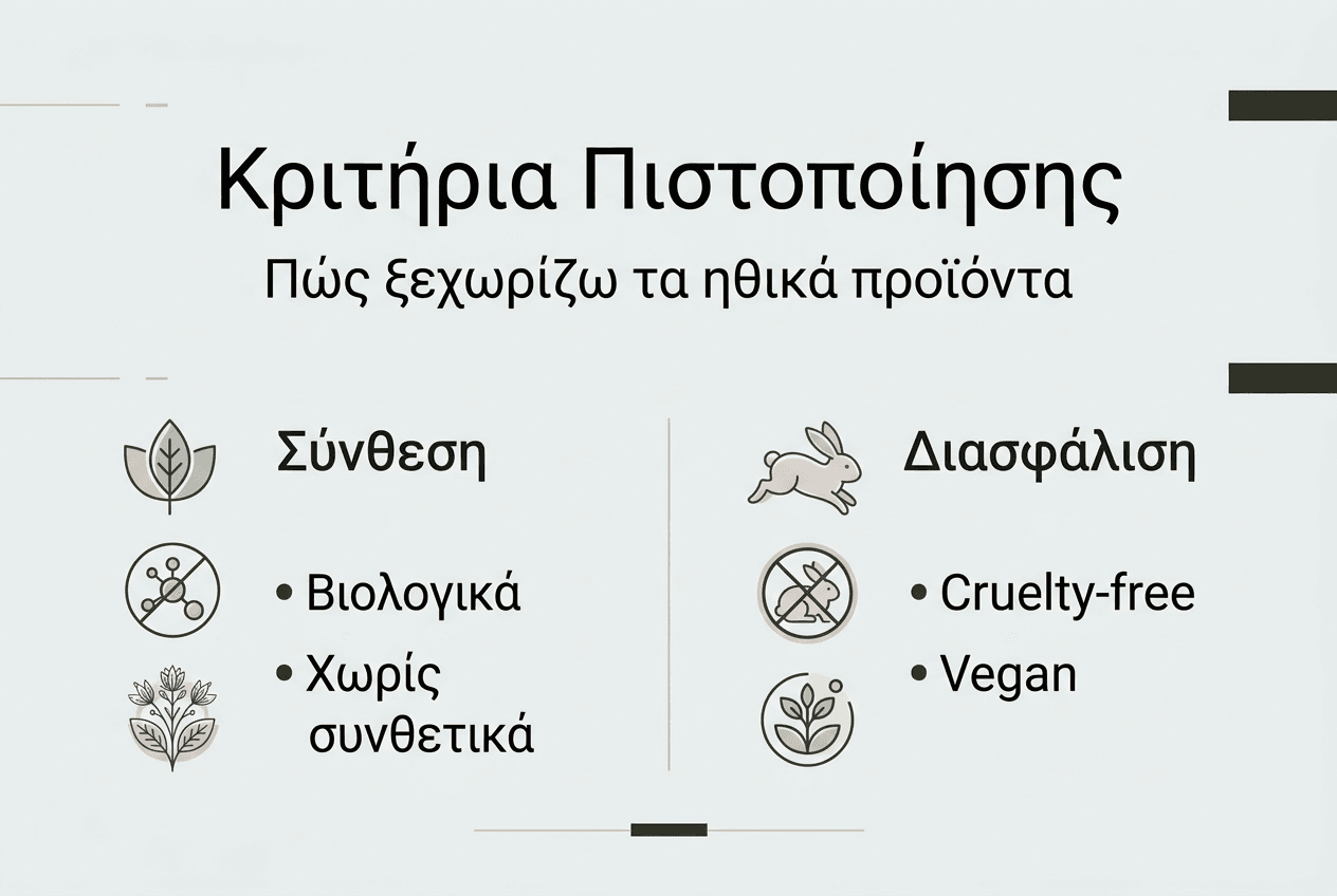 Ενημερωτικό γράφημα για πιστοποιήσεις και σήματα φυσικών προϊόντων