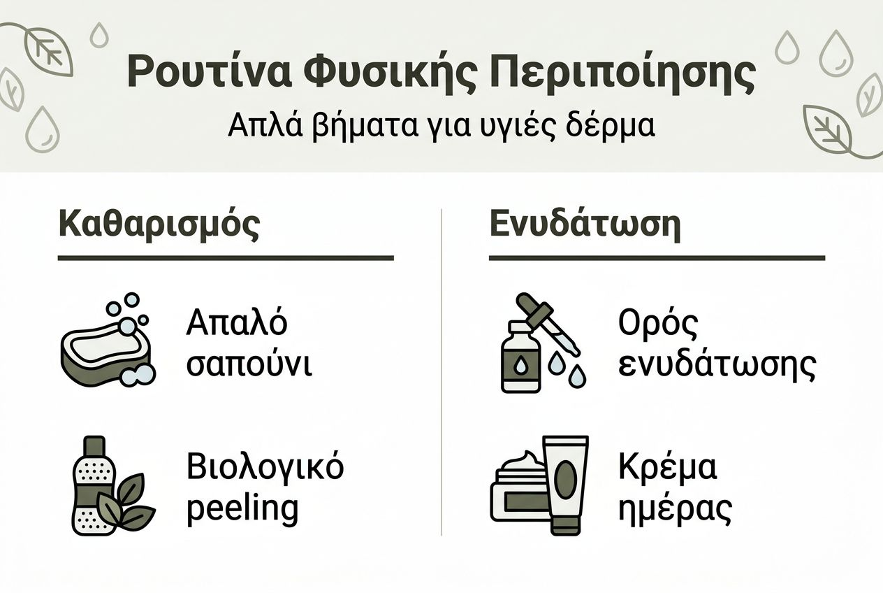 Εικονογραφημένος οδηγός με βήματα για φυσική ανδρική περιποίηση προσώπου