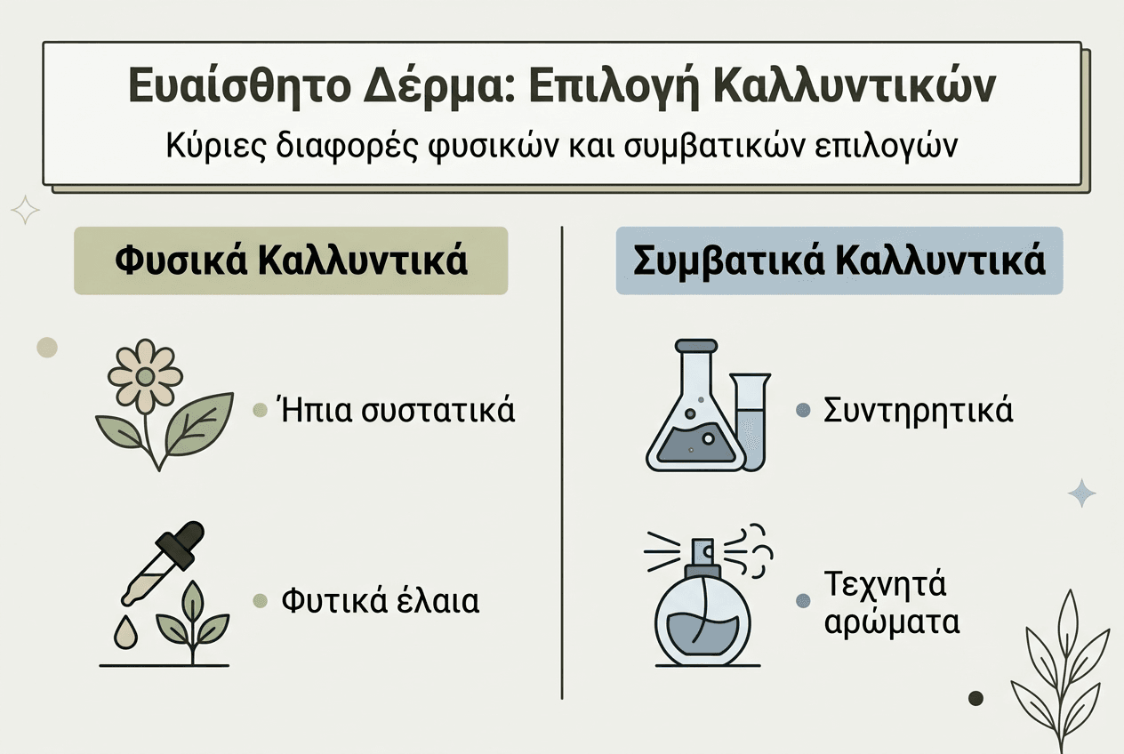 Ενημερωτικό γράφημα: Ποιες είναι οι διαφορές ανάμεσα στα φυσικά και τα συμβατικά καλλυντικά;