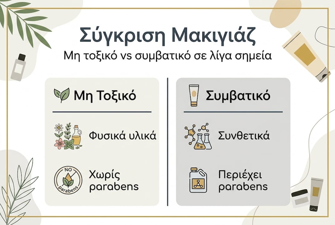 Διαδραστικό γράφημα: Ποια είναι τα βασικά πλεονεκτήματα του φυσικού μακιγιάζ σε σχέση με τα συμβατικά προϊόντα;
