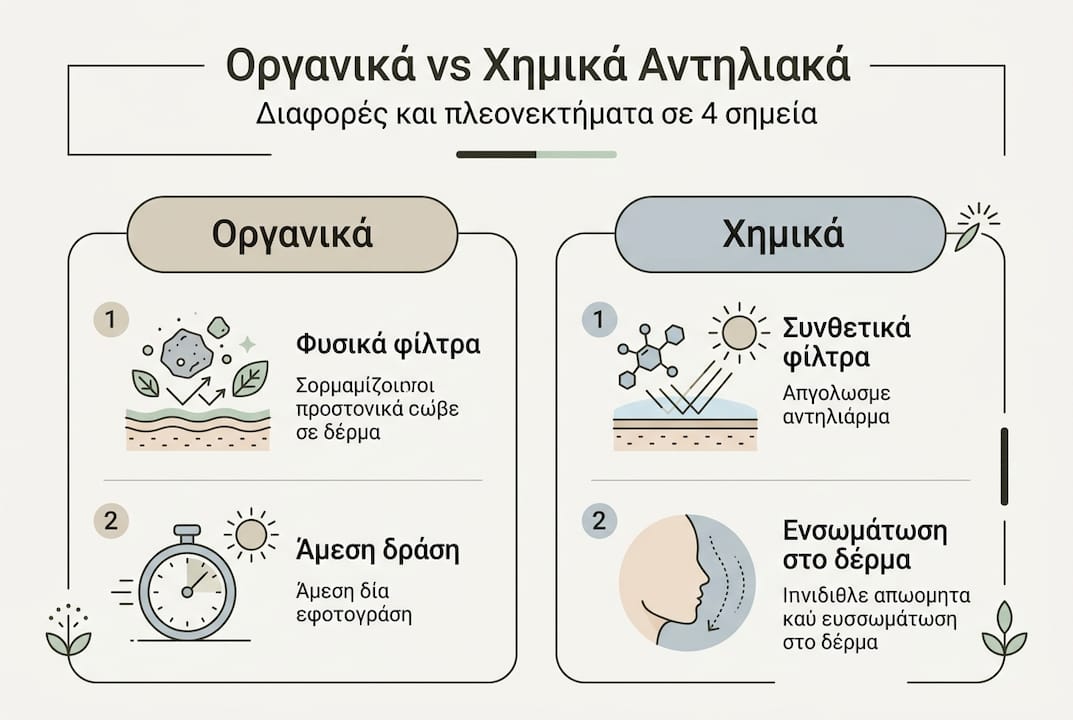Εικονογραφημένος οδηγός: Ποιες είναι οι διαφορές μεταξύ φυσικών και χημικών αντηλιακών;