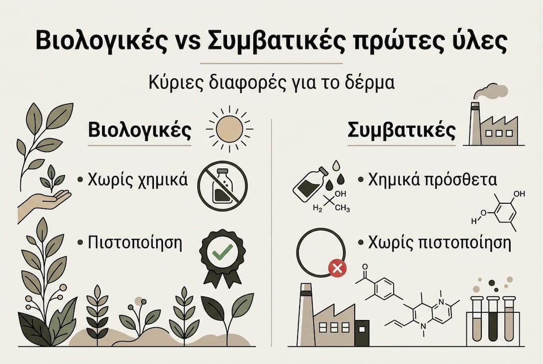 Τι διακρίνει τις βιολογικές πρώτες ύλες από τις συμβατικές;