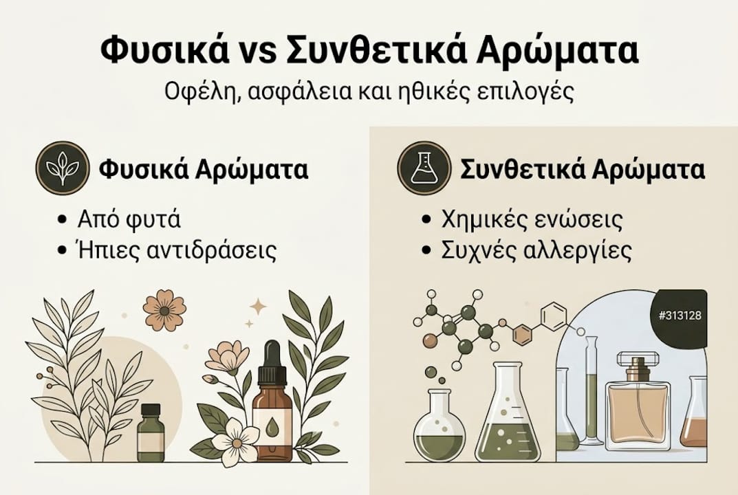 Εικονογραφημένος οδηγός: Ποια είναι οι διαφορές ανάμεσα στα φυσικά και τα συνθετικά αρώματα;