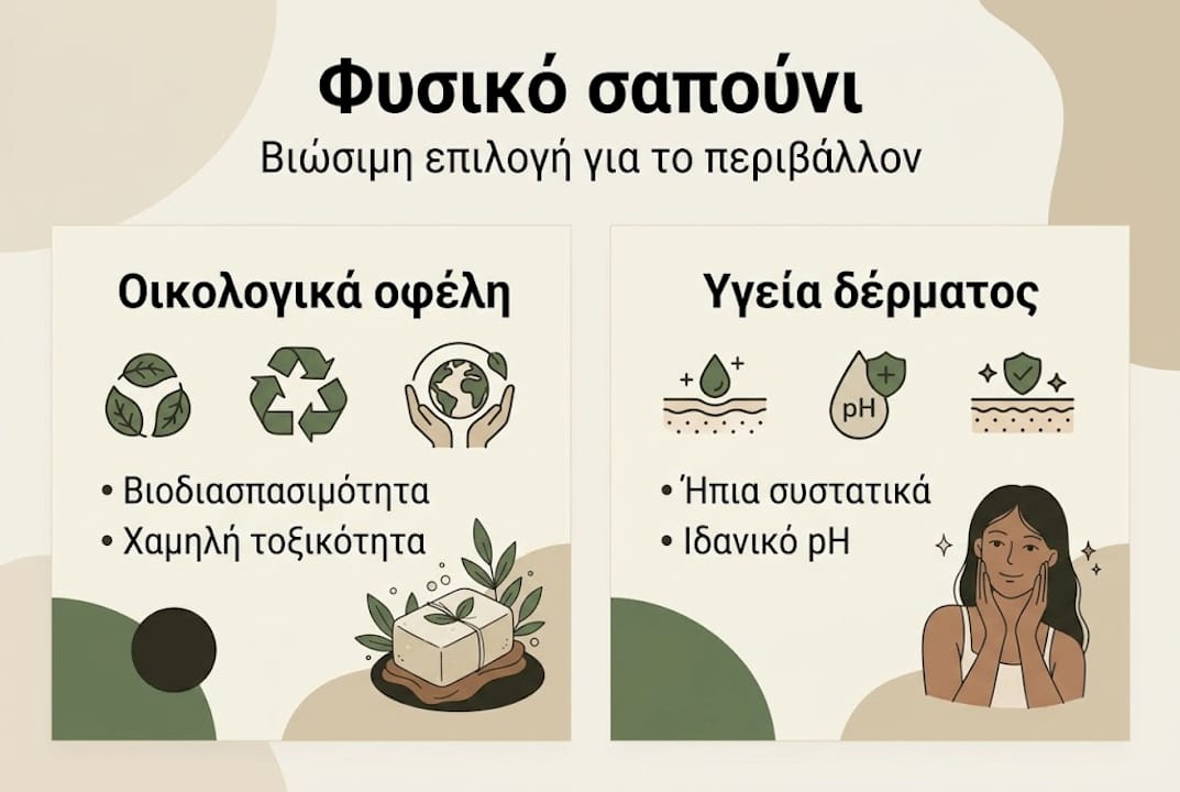 Διαδραστικό γραφικό με πρακτικές φιλικές προς το περιβάλλον και συμβουλές για υγιές δέρμα