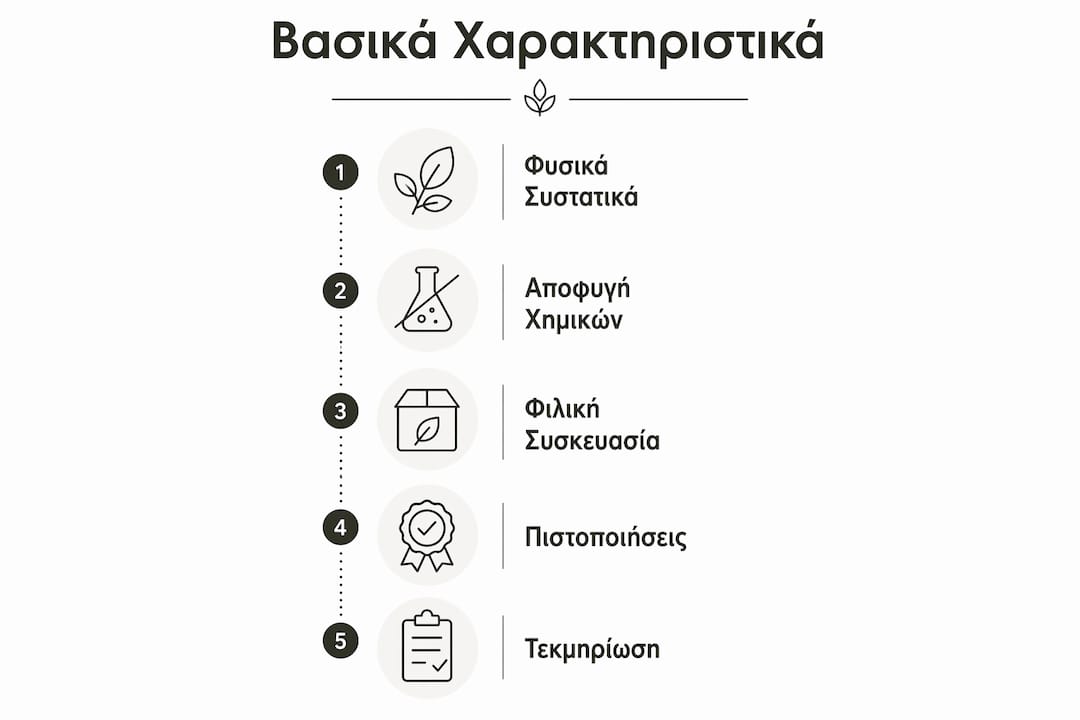 Διαδραστικό infographic με τα βασικά χαρακτηριστικά των οικολογικών καλλυντικών