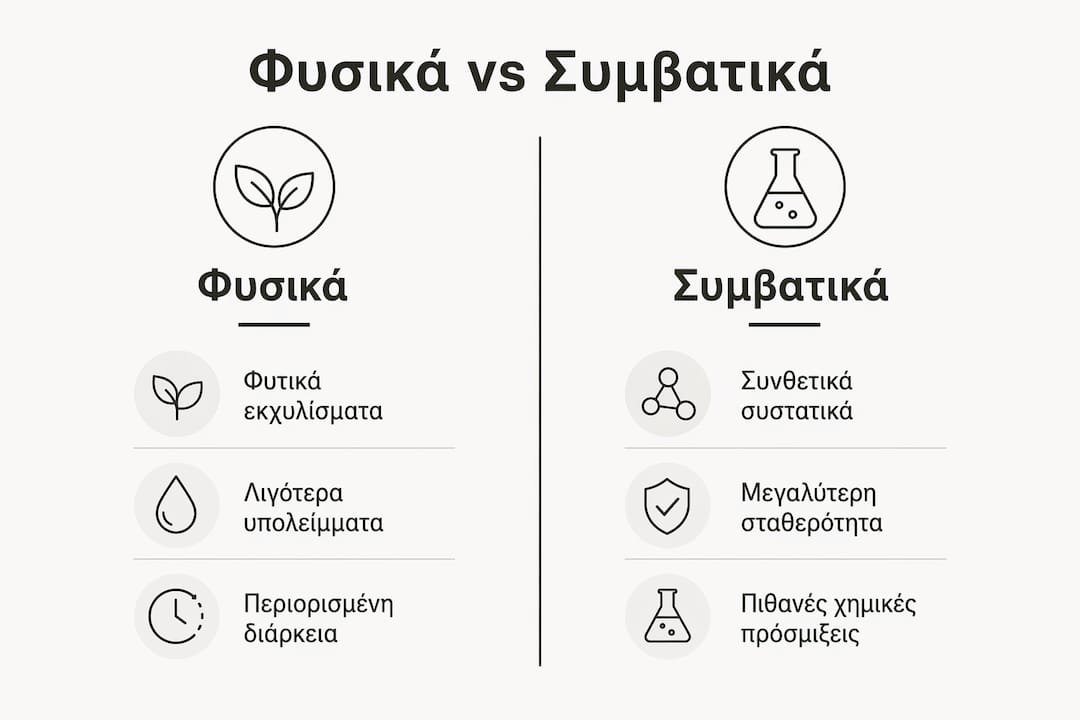 Ενδιαφέρουσα ματιά: Πώς διαφέρουν τα φυσικά από τα συμβατικά καλλυντικά – Δείτε το infographic