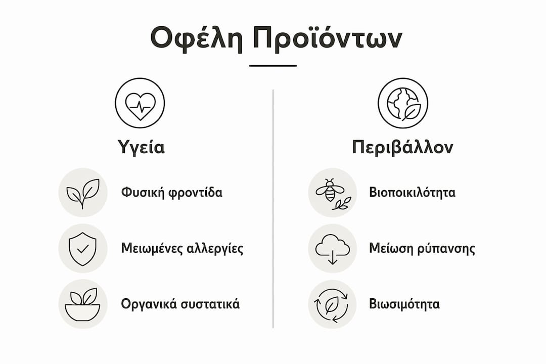 Ενημερωτικό γράφημα: Γιατί αξίζει να επιλέγουμε προϊόντα χωρίς χημικά – Τα οφέλη για την υγεία μας και το περιβάλλον