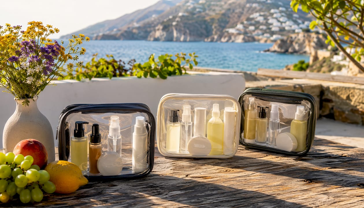 Αναλυτική παρουσίαση και σύγκριση σετ καλλυντικών για ταξίδια, με δοκιμές και αξιολογήσεις σε εσωτερικό χώρο.