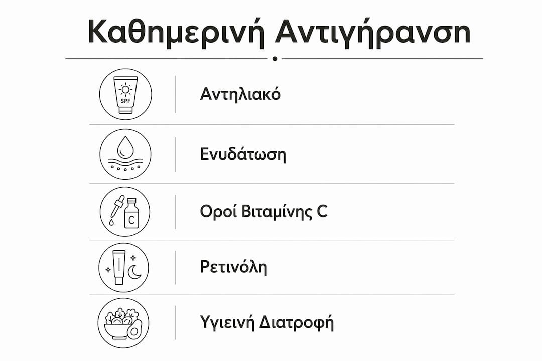 Εικονογραφημένος οδηγός: Τα απαραίτητα βήματα για καθημερινή αντιγηραντική περιποίηση προσώπου