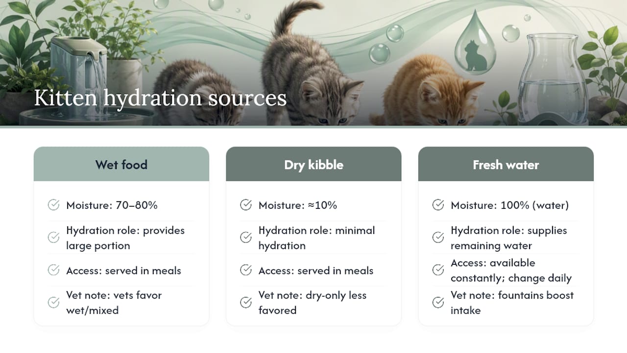 Wet food versus dry kibble moisture comparison