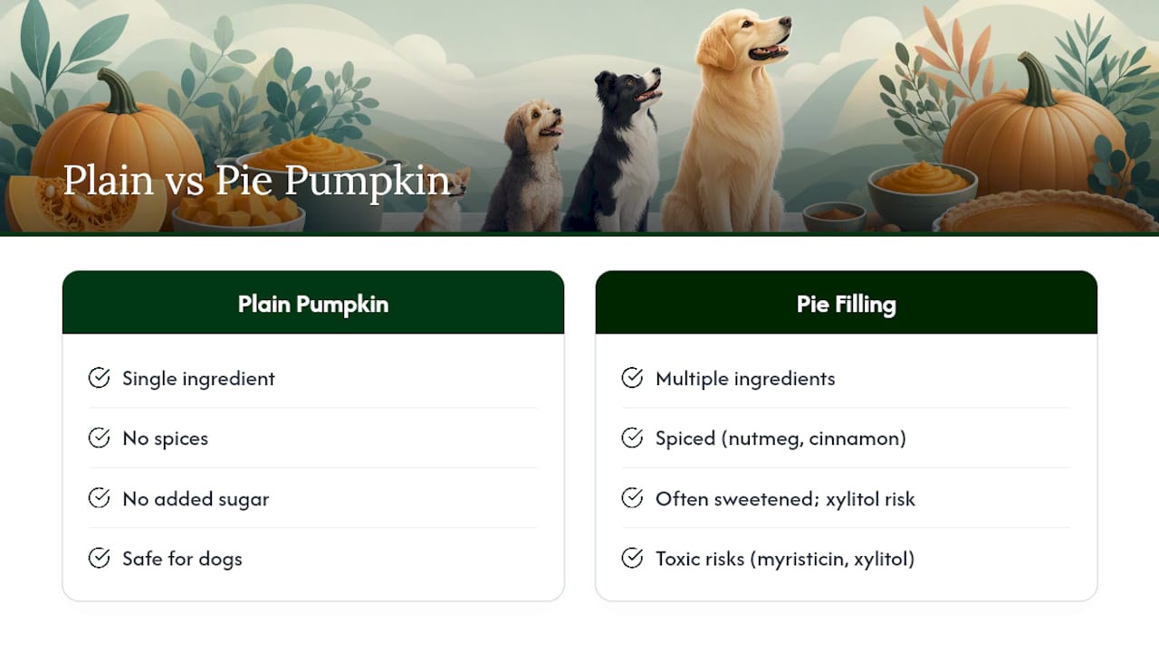 Plain pumpkin versus pie filling comparison