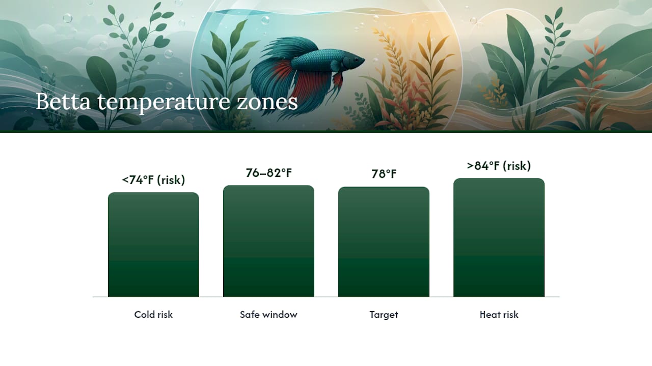 Temperature: 76 to 82°F, with 78°F as your target — overview diagram