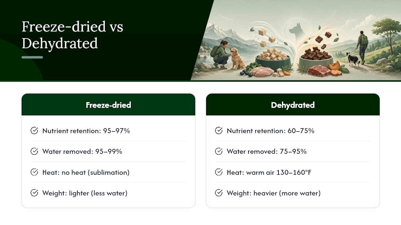 Freeze-dried versus dehydrated food comparison