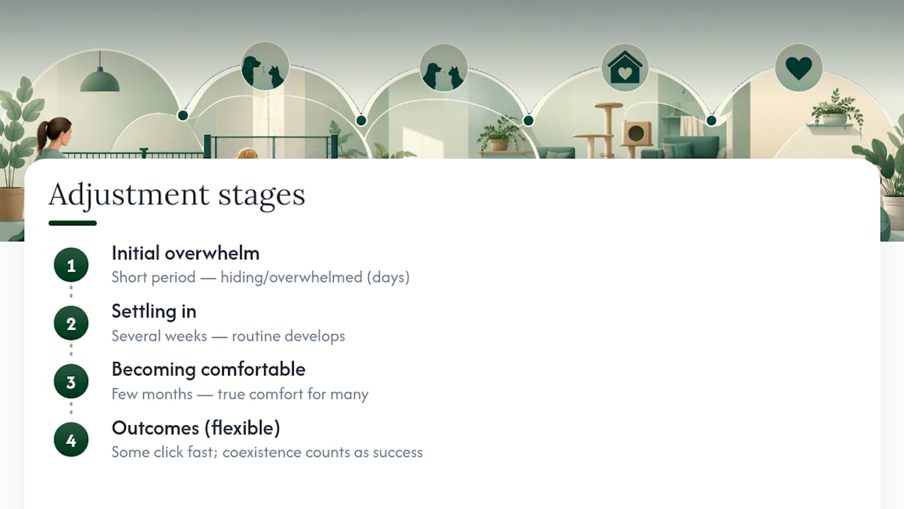 Three-stage 3-3-3 pet adjustment timeline