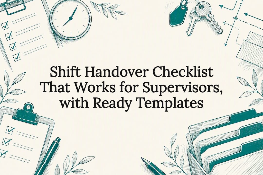 Shift handover checklist title card illustration