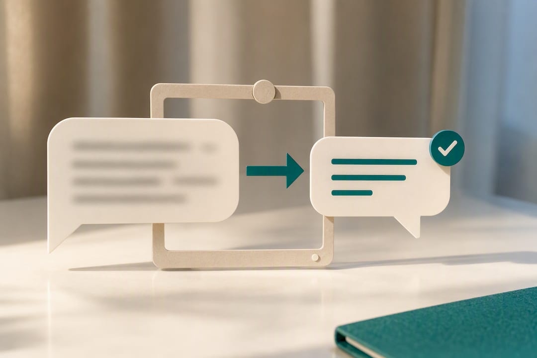 Illustration of refining a work chat ask