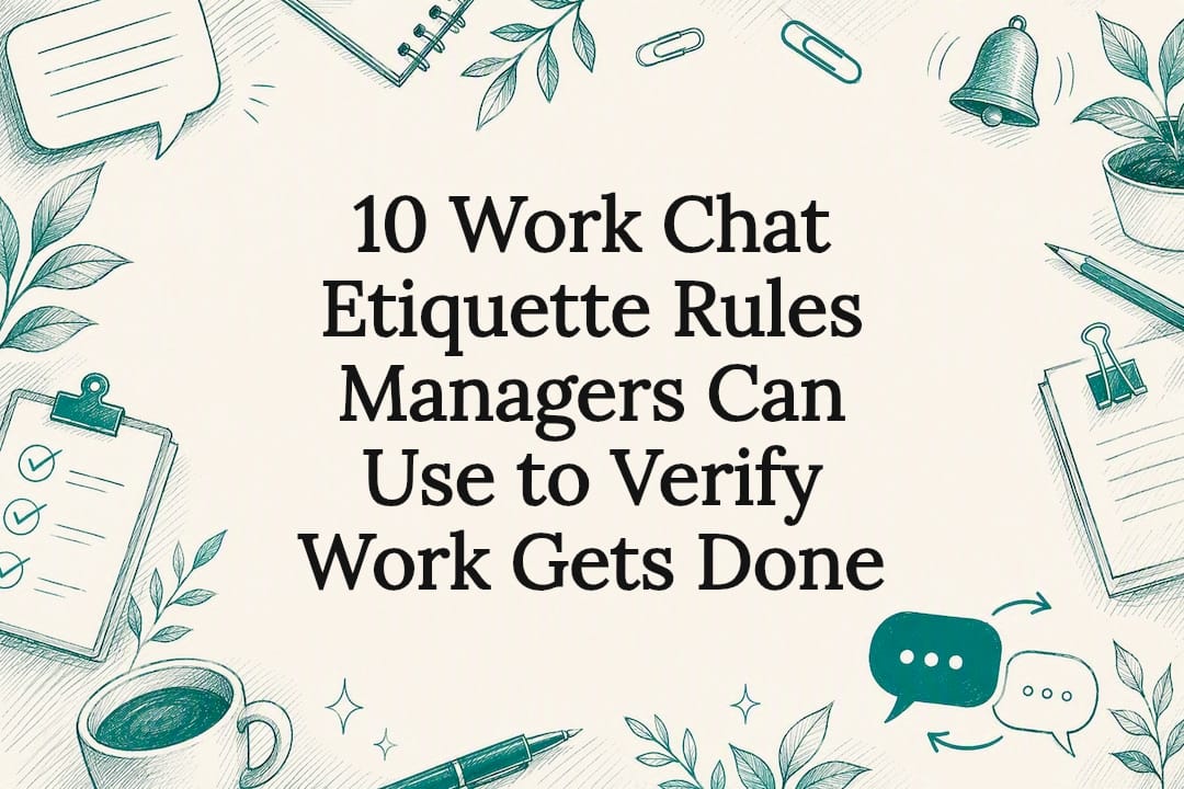 Decorative work chat etiquette title card