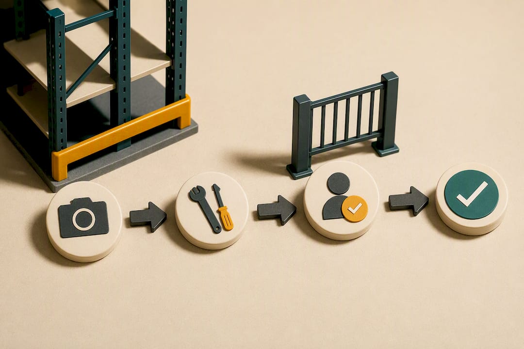 Checklist failure-to-repair workflow illustration