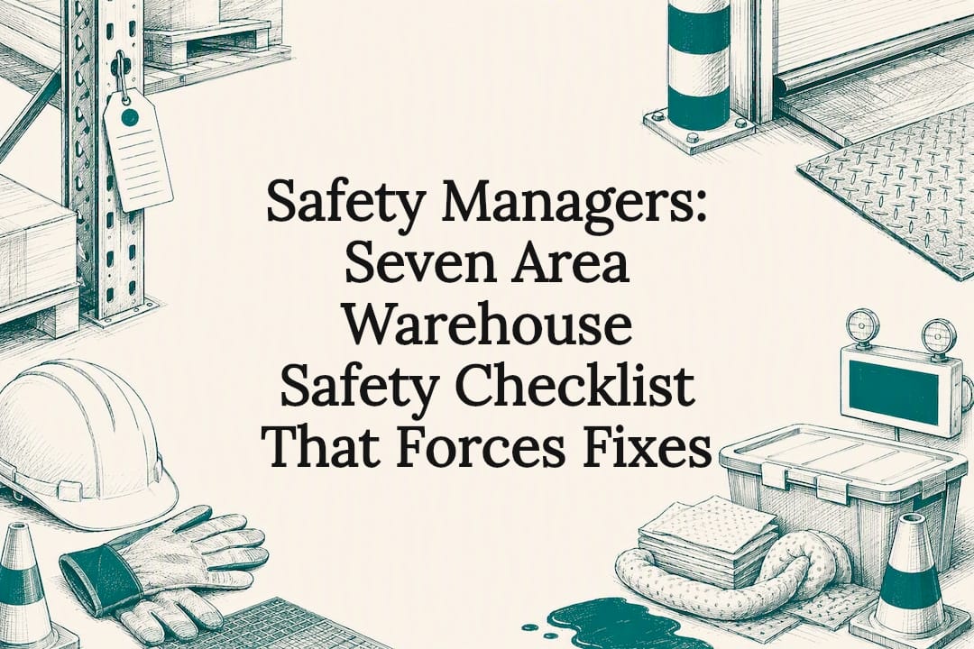 Decorative warehouse safety checklist title card
