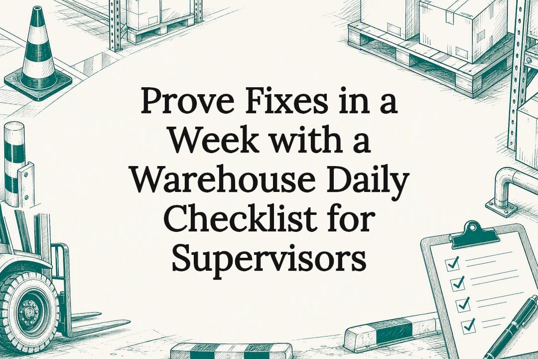 Warehouse checklist title card illustration