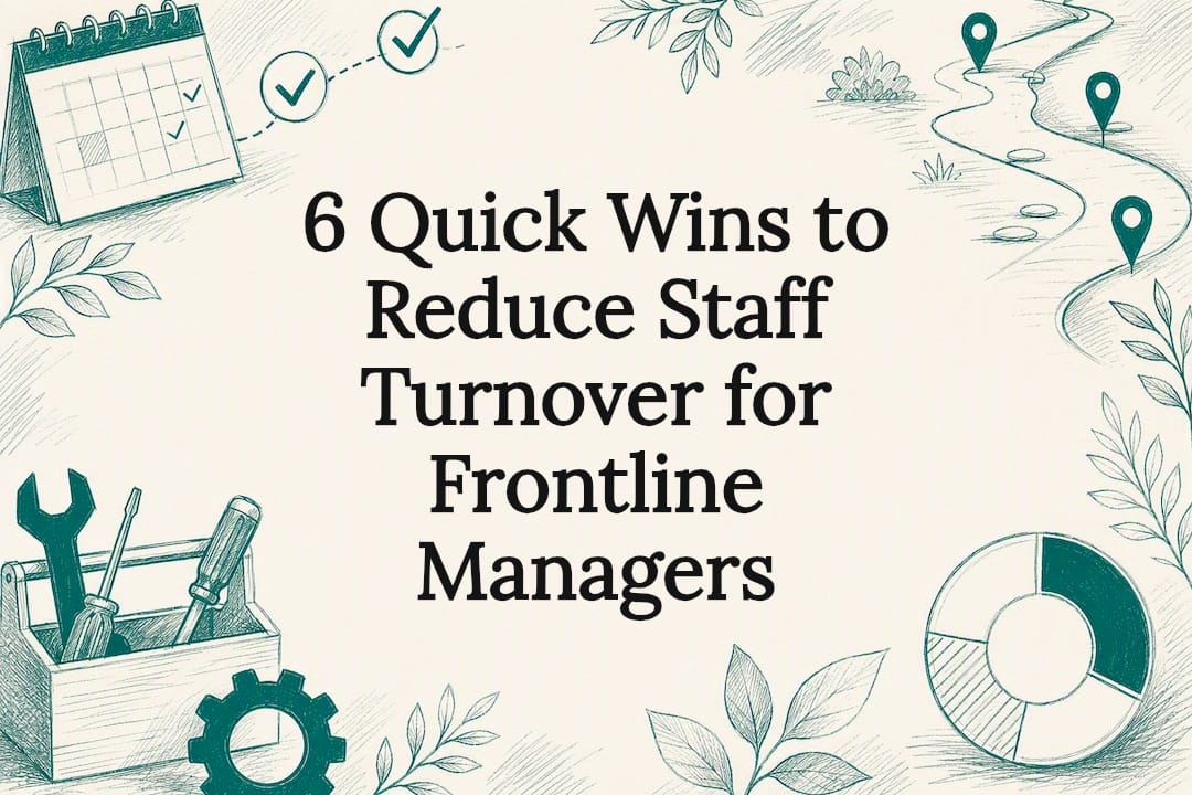 Decorative staff retention title card illustration