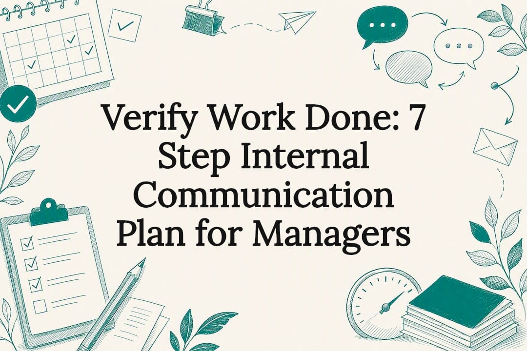 Hand-drawn internal communication plan title card