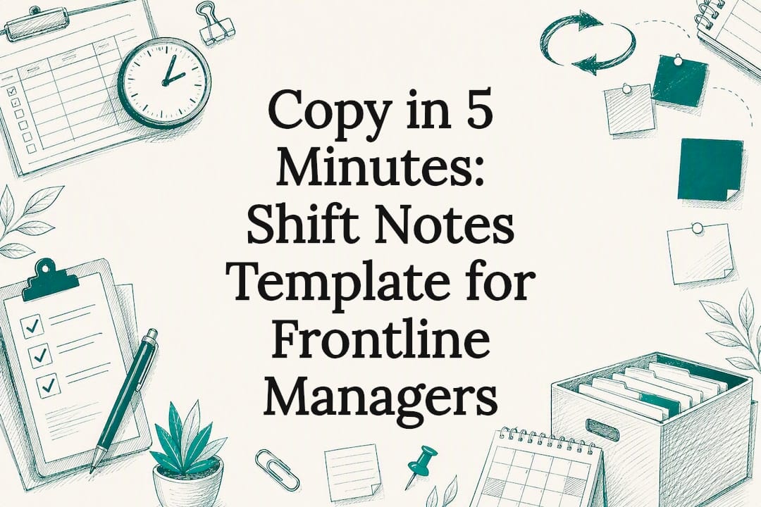 Decorative shift notes title card illustration