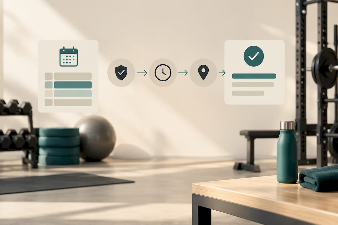 Illustration of scheduled and verified gym tasks