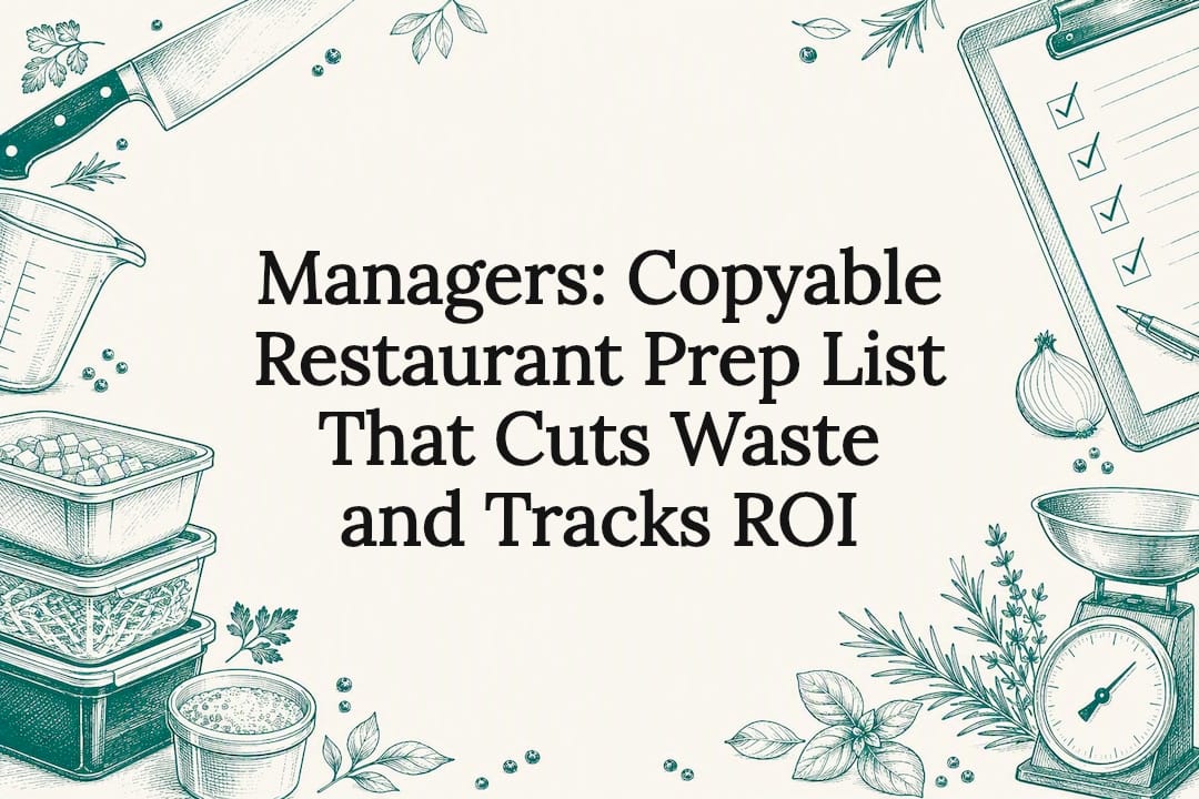 Decorative restaurant prep list title card