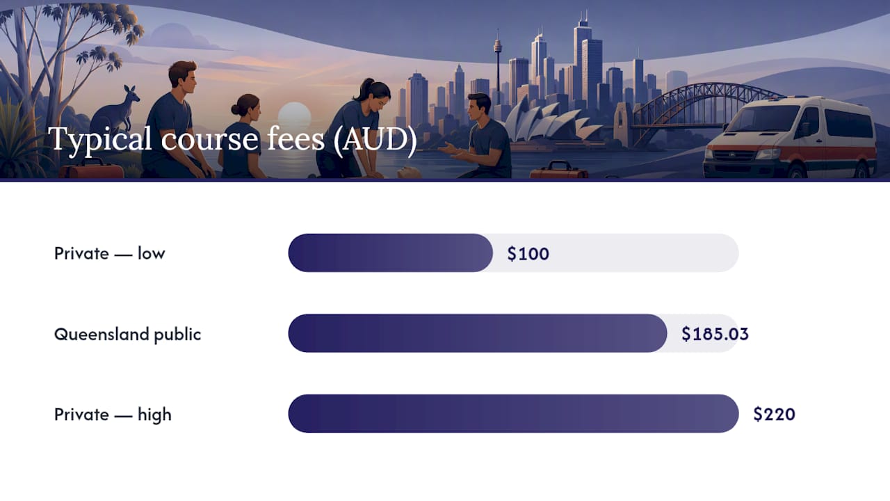What does a first aid course cost, and what's included? — overview diagram