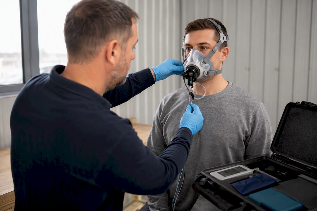 On-site respirator fit testing session