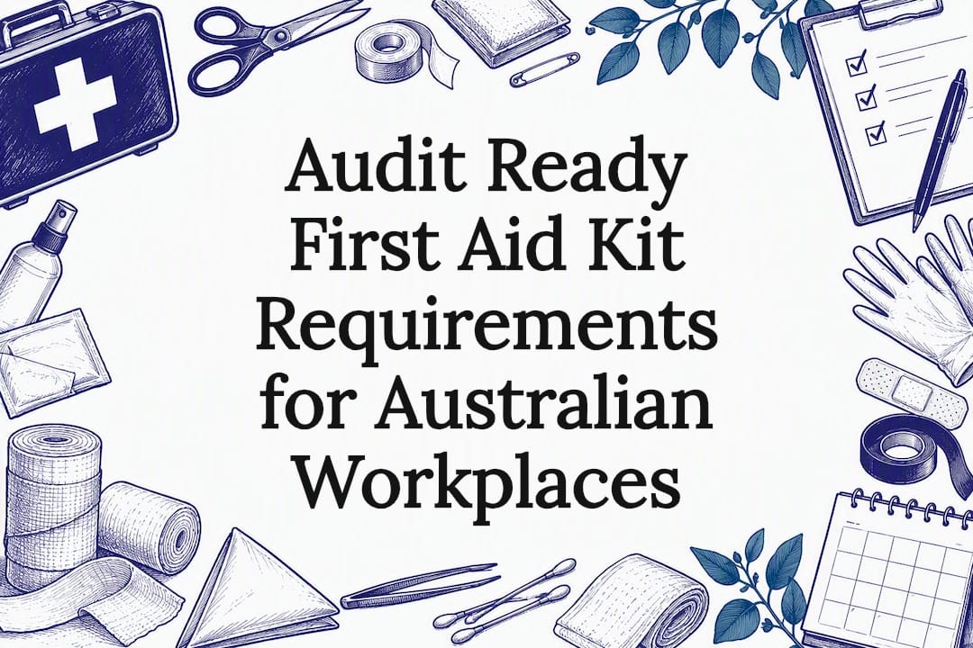 Decorative workplace first aid audit title card