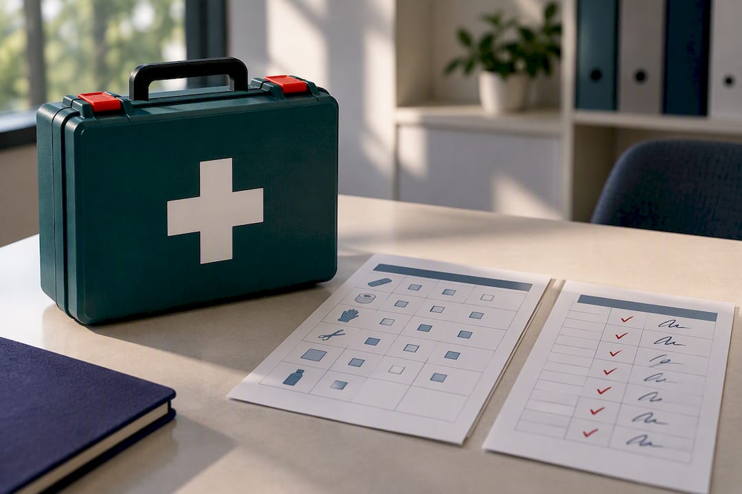 First aid kit inventory and sign-off process