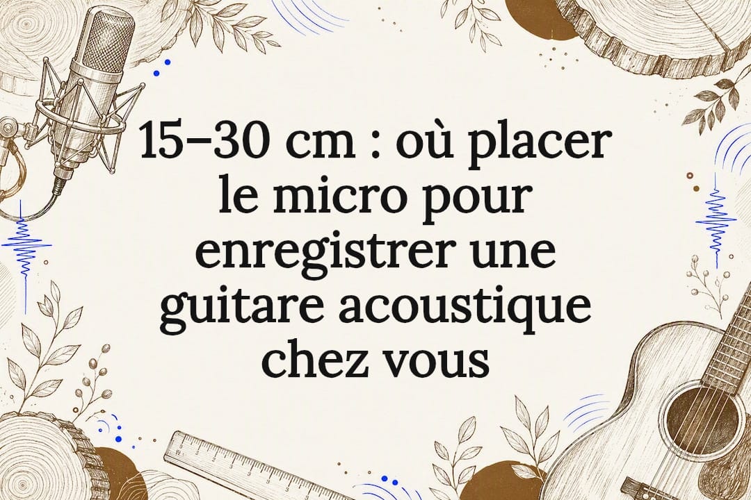 Carte de titre illustrée avec une guitare et un micro