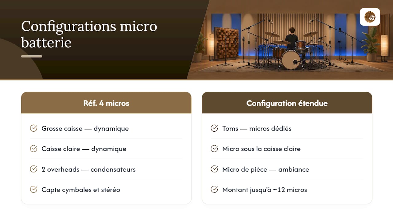 Comparaison des configurations de micros pour batterie
