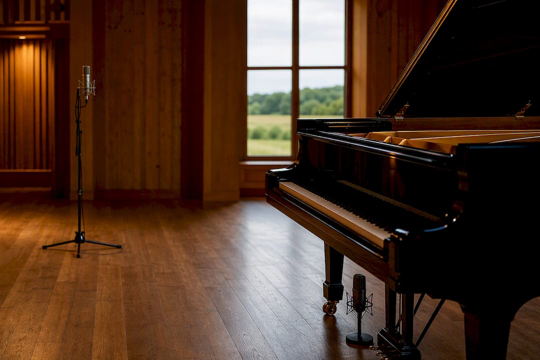 Micro d’ambiance placé à distance du piano