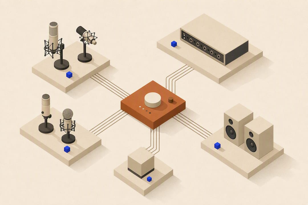 Illustration isométrique d’un routage audio stable