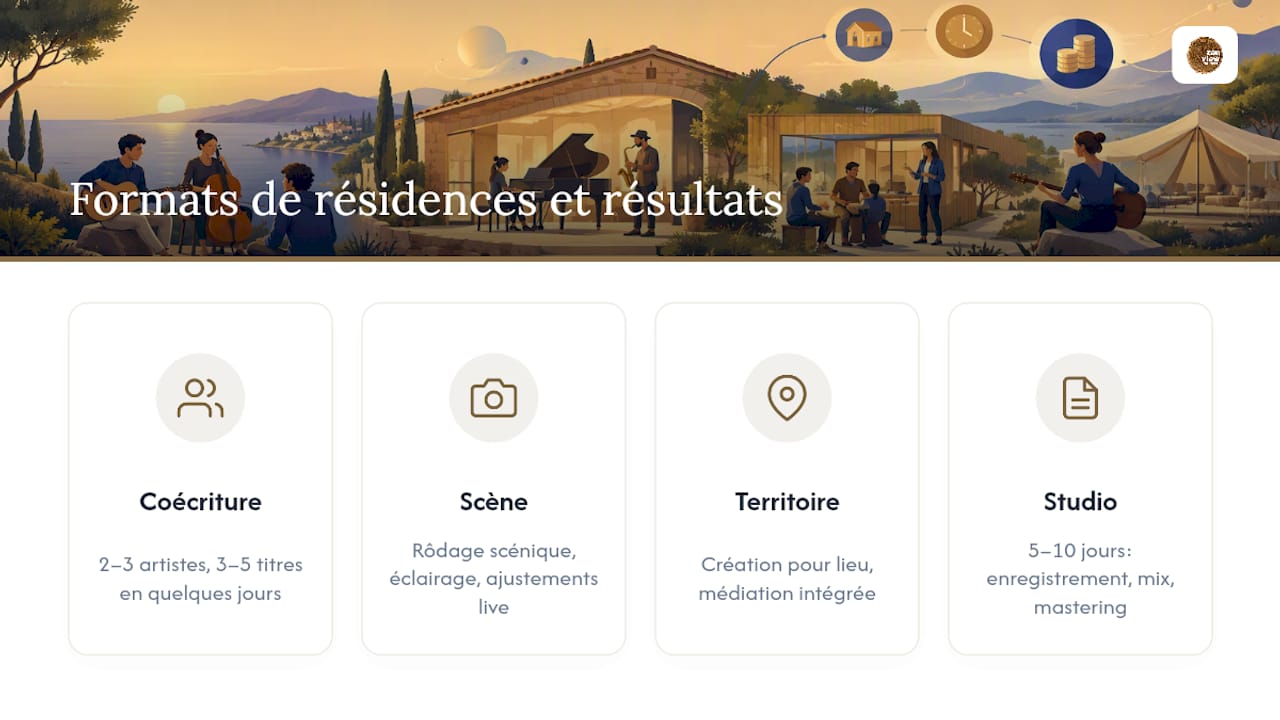 Comparaison de quatre types de résidences musicales