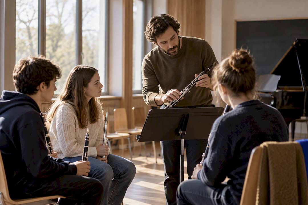 Atelier musical animé avec des élèves du coin
