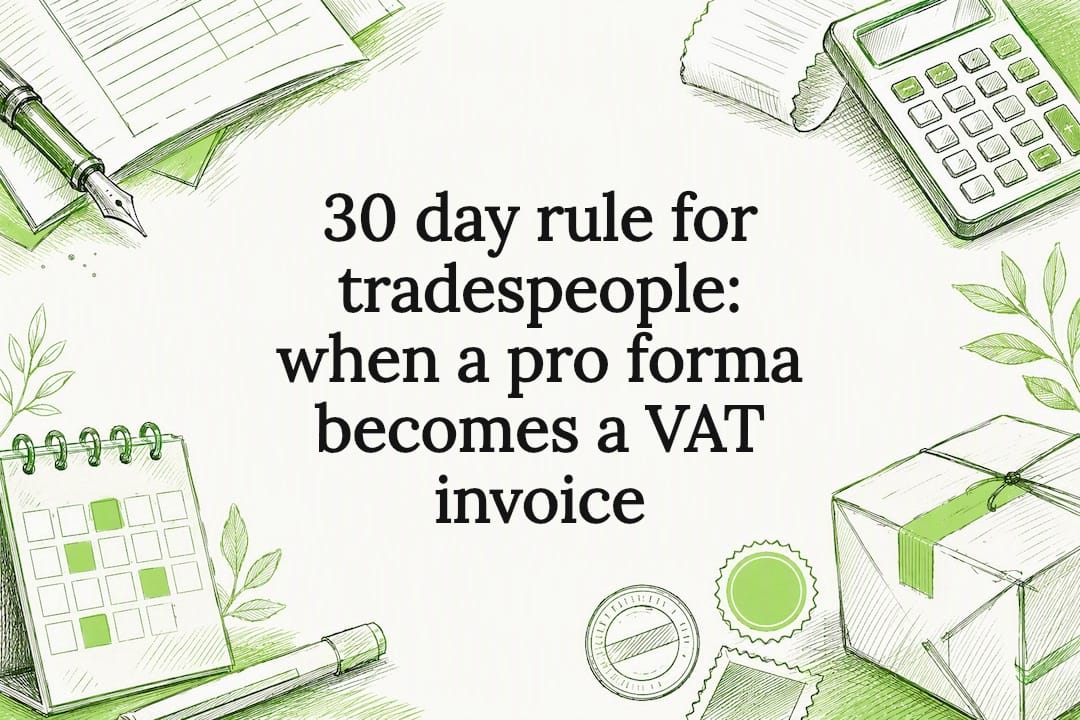 Decorative pro forma invoice title card illustration