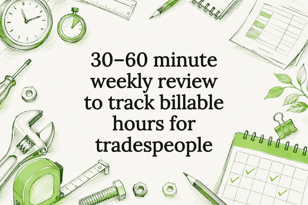 Decorative billable hours review title card