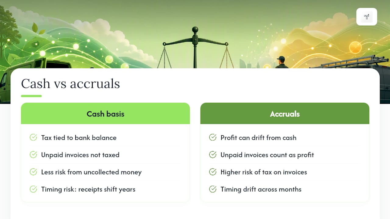 Cash basis and accrual accounting comparison