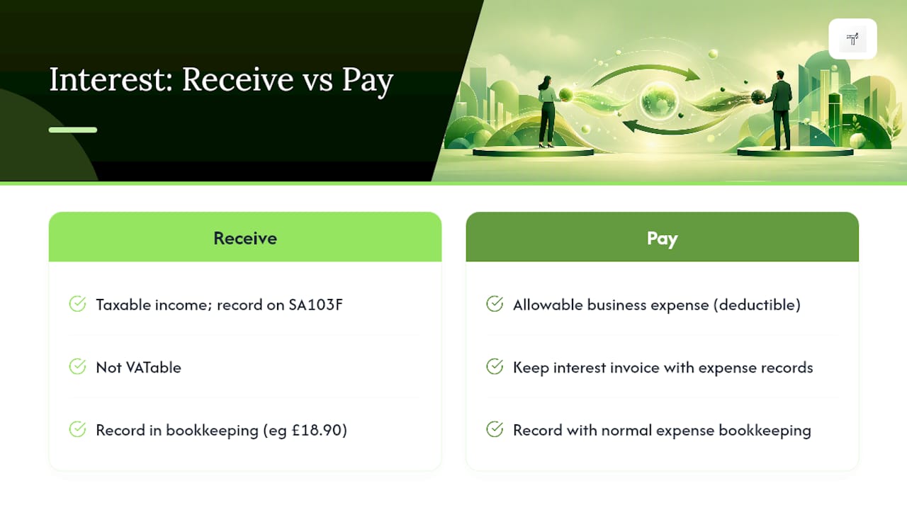 Do you pay tax on late payment interest UK businesses receive? — overview diagram
