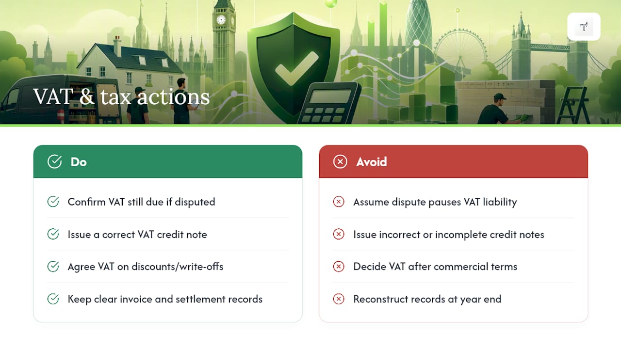 Impact of VAT and tax on invoice disputes — overview diagram