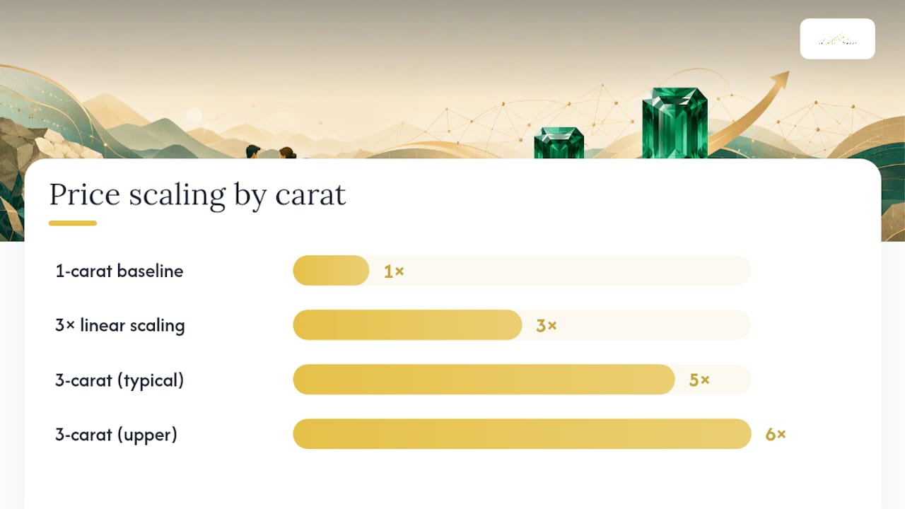Nonlinear emerald carat price comparison