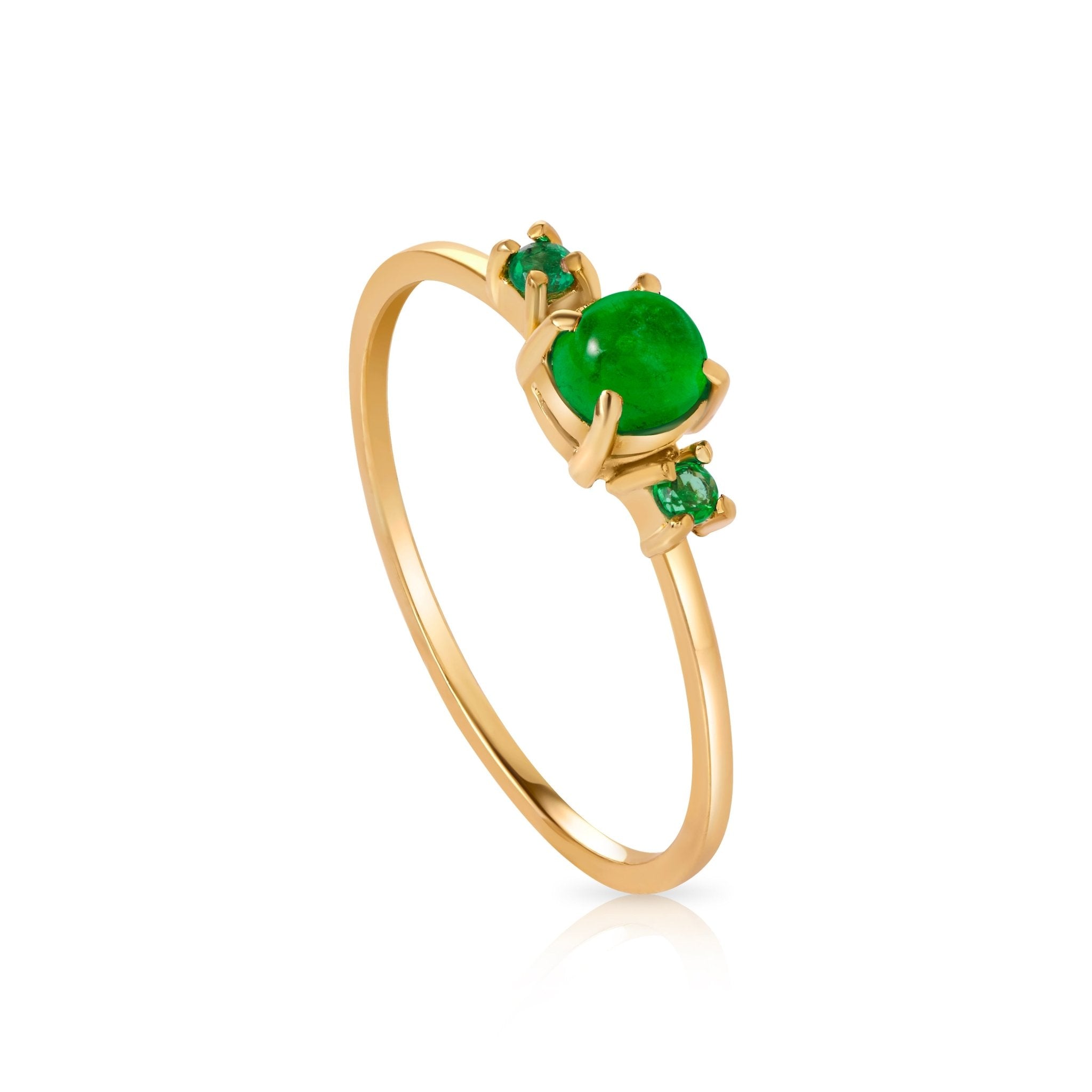 Emerald Trilogy Ring in 18K Gold