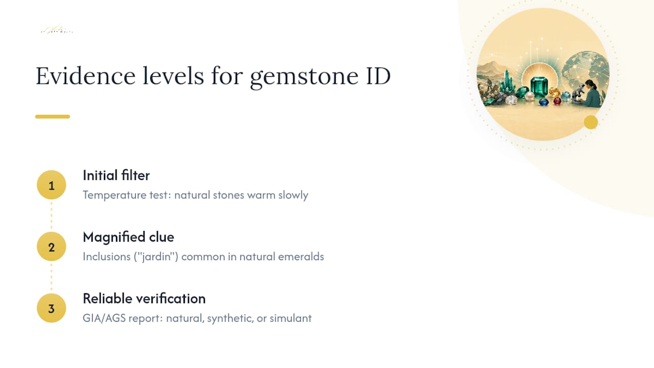 Three-step emerald authenticity guide