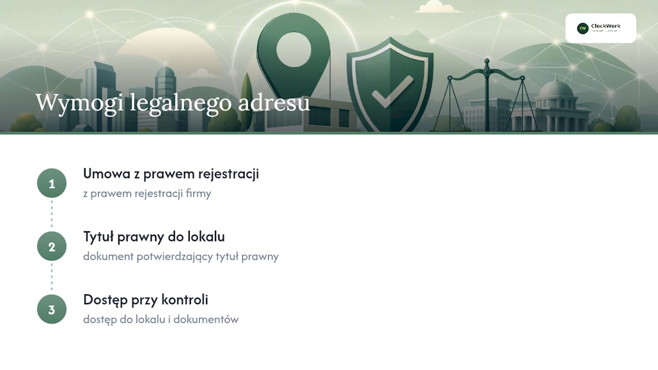 Wymagania dotyczące legalnego adresu spółki