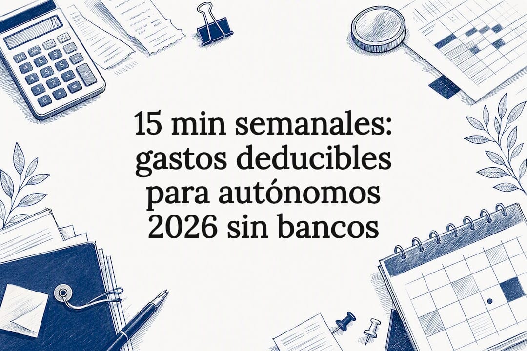 15 min semanales: gastos deducibles para autónomos 2026 sin bancos